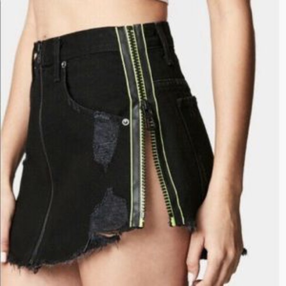 LF Carmar Black & Green Jean Skirt
